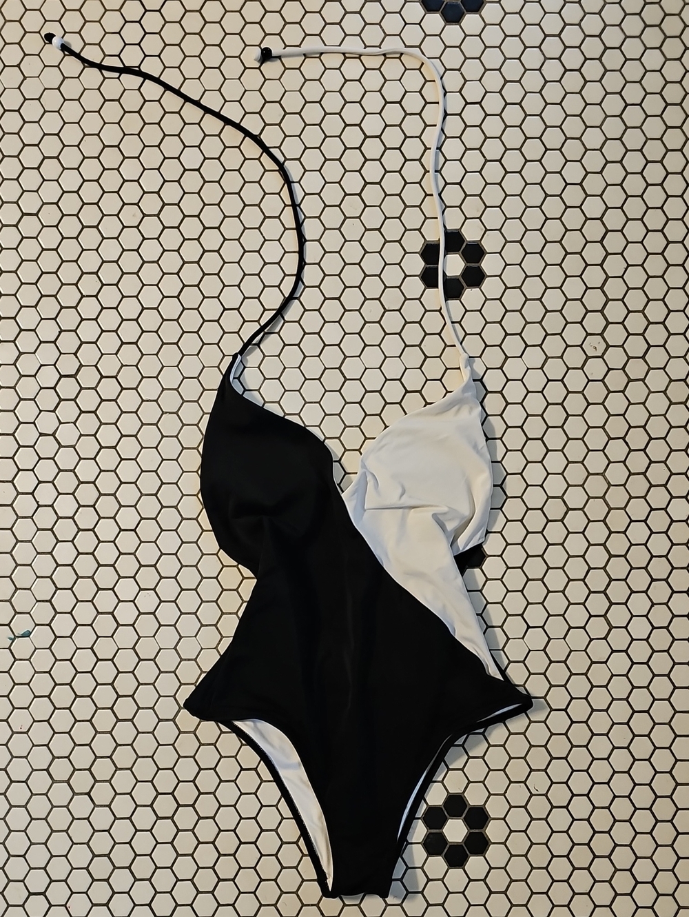 Victoria's Secret Black and White Colorblock One-Piece